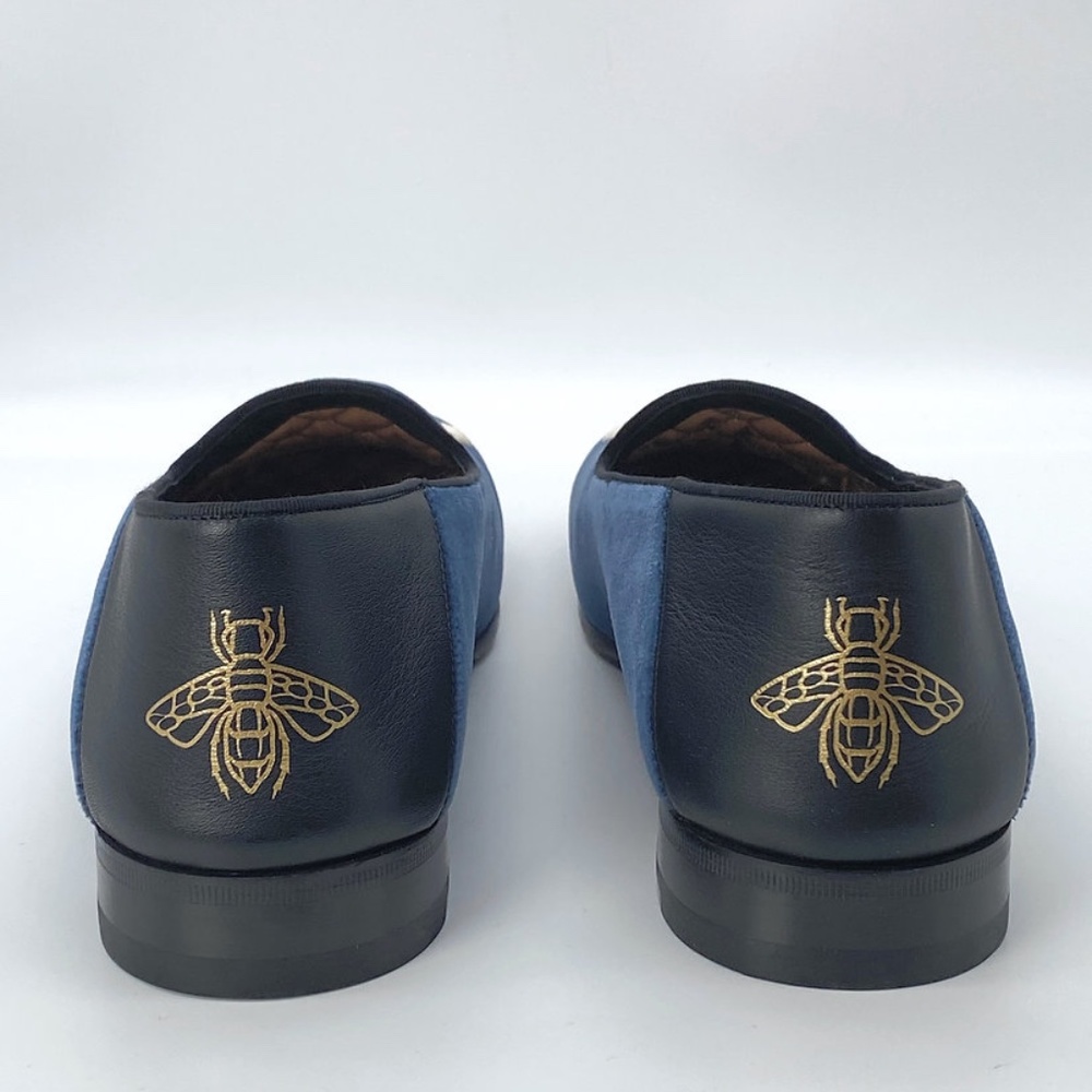 Gucci Blue Velvet New York Yankees Loafers Shoes - Picture 5 of 10